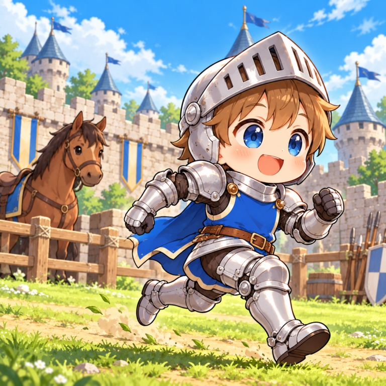 鎧を着たまま走れた騎士のイラスト