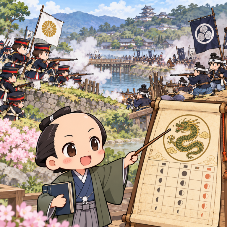 戊辰戦争の名は干支からのイラスト