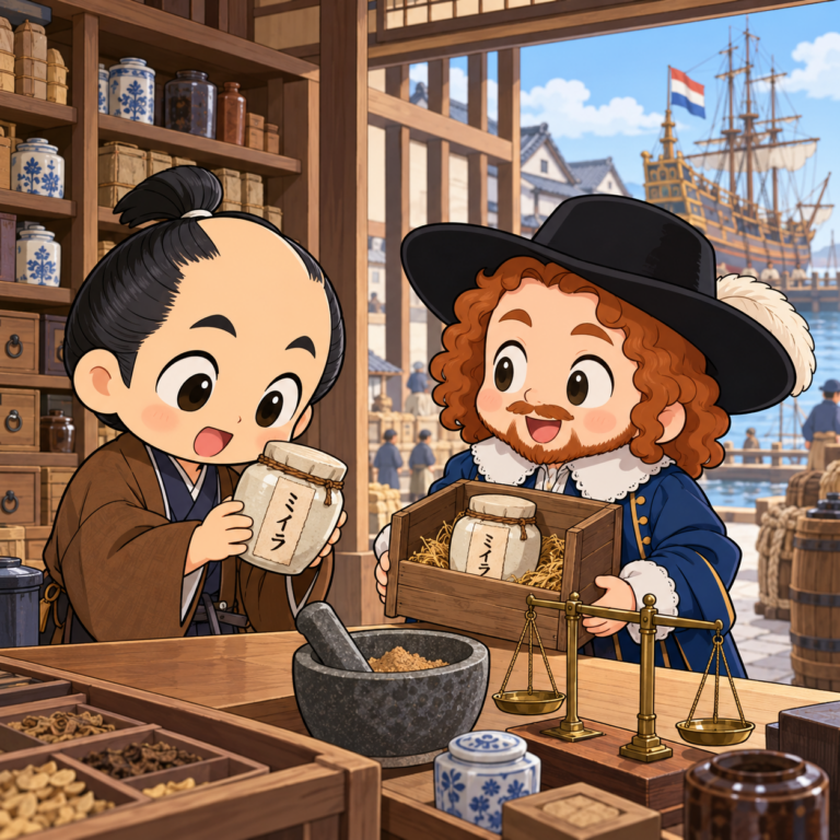 ミイラは薬として日本にものイラスト