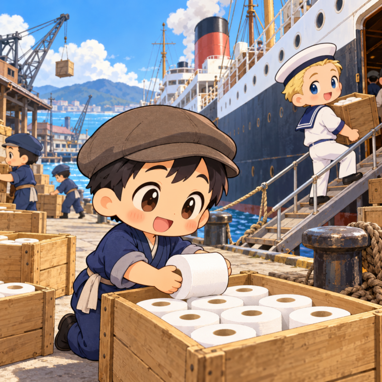 国産第1号は外国船のためのイラスト