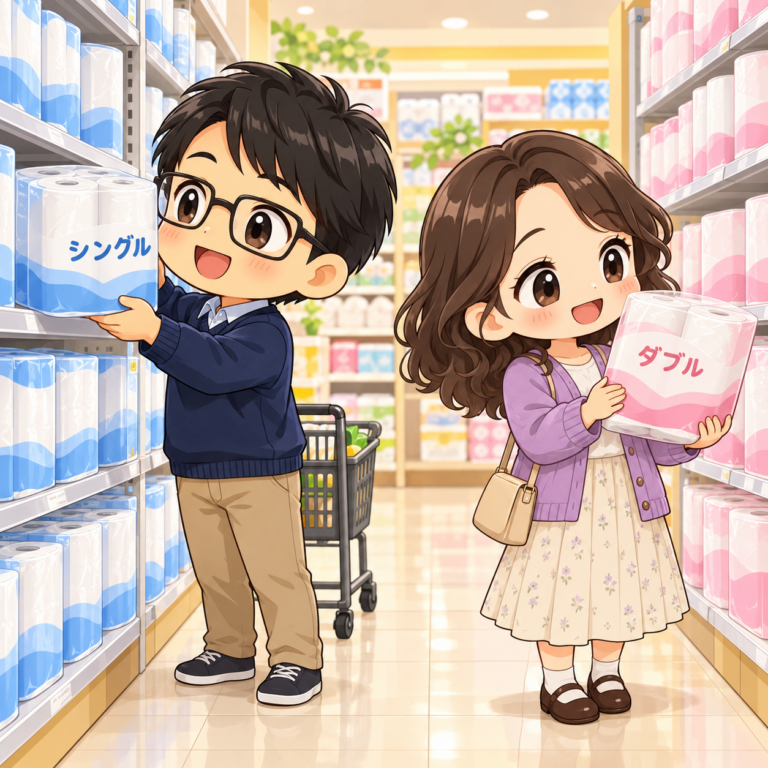 東はダブル派、西はシングル派のイラスト