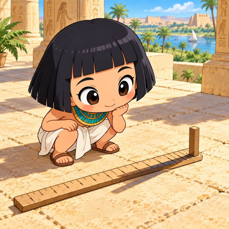 古代エジプトの影時計のイラスト