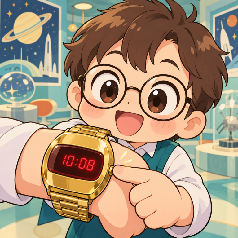 初のデジタル腕時計パルサーのイラスト