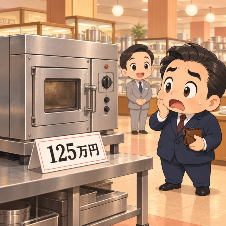 初期のレンジは1台125万円のイラスト