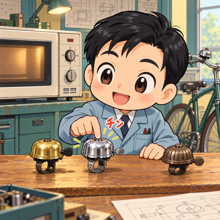 「チン」の正体は自転車のベルのイラスト
