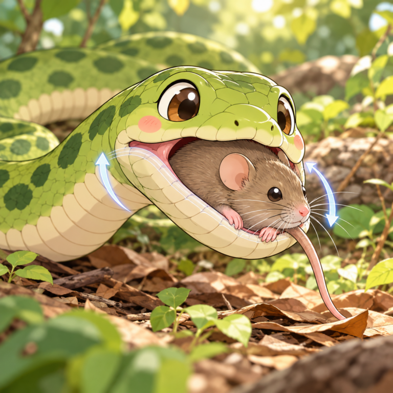 アゴは外れず左右に開くのイラスト