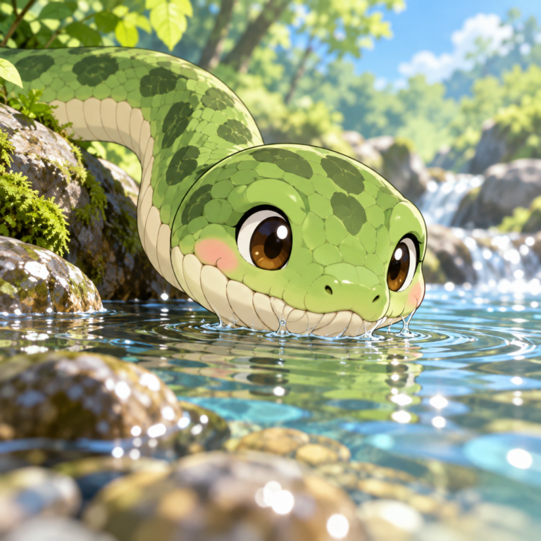 水はアゴのひだで吸い込むのイラスト