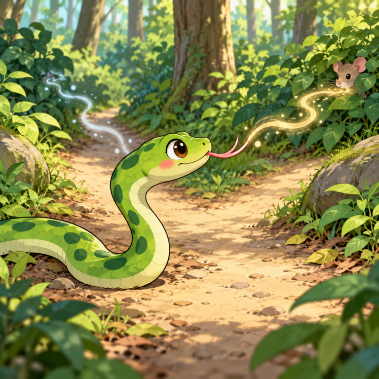 二股の舌で匂いをかぐのイラスト
