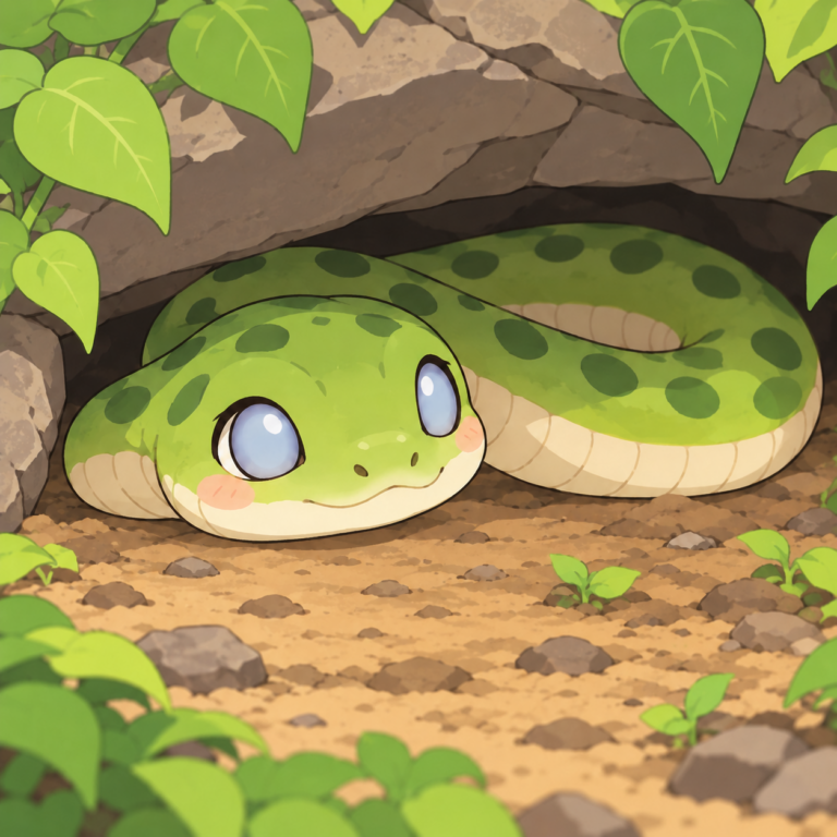 脱皮の前は目が白く濁るのイラスト