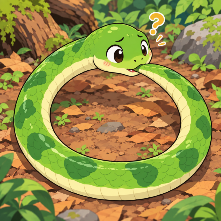 自分の尾を飲み込む謎のイラスト