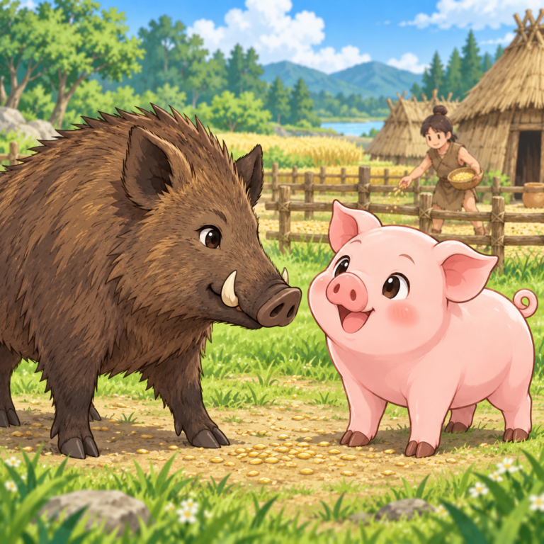 祖先は野生のイノシシ