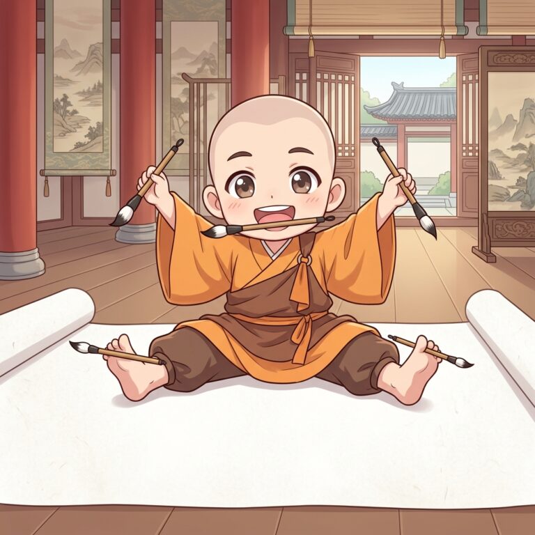 5本の筆で書いた五筆和尚