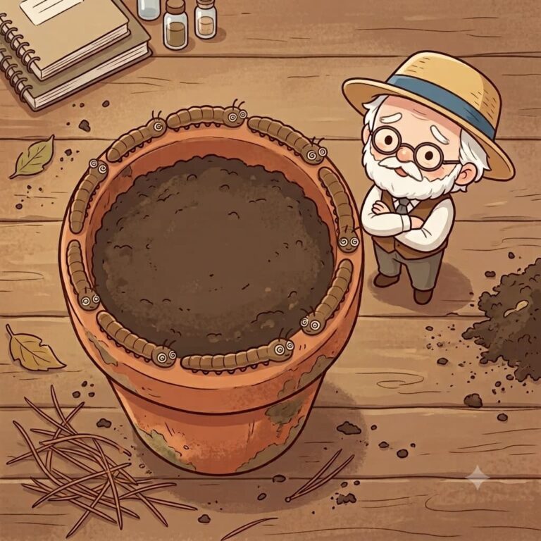 円を描き続けた毛虫