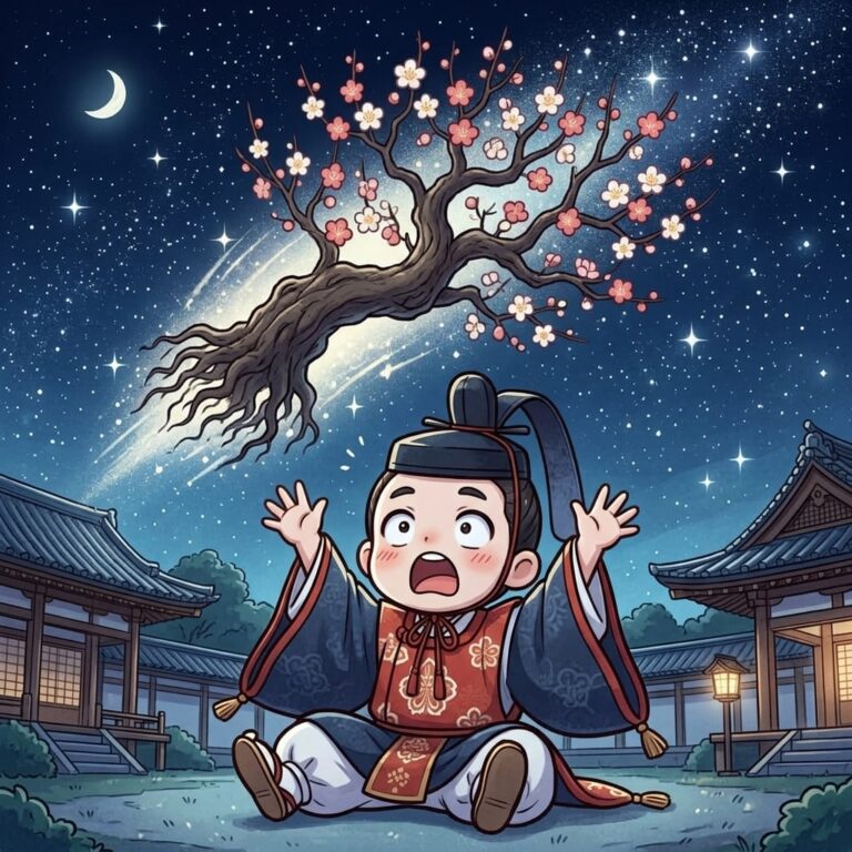 主人を慕い飛んできた梅