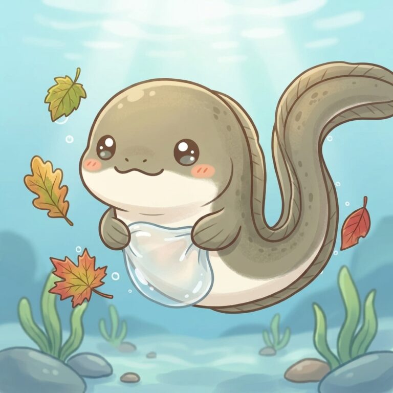 透明な葉っぱ形の稚魚