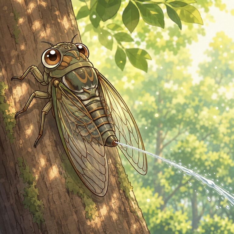 セミが尿をジェットで飛ばす
