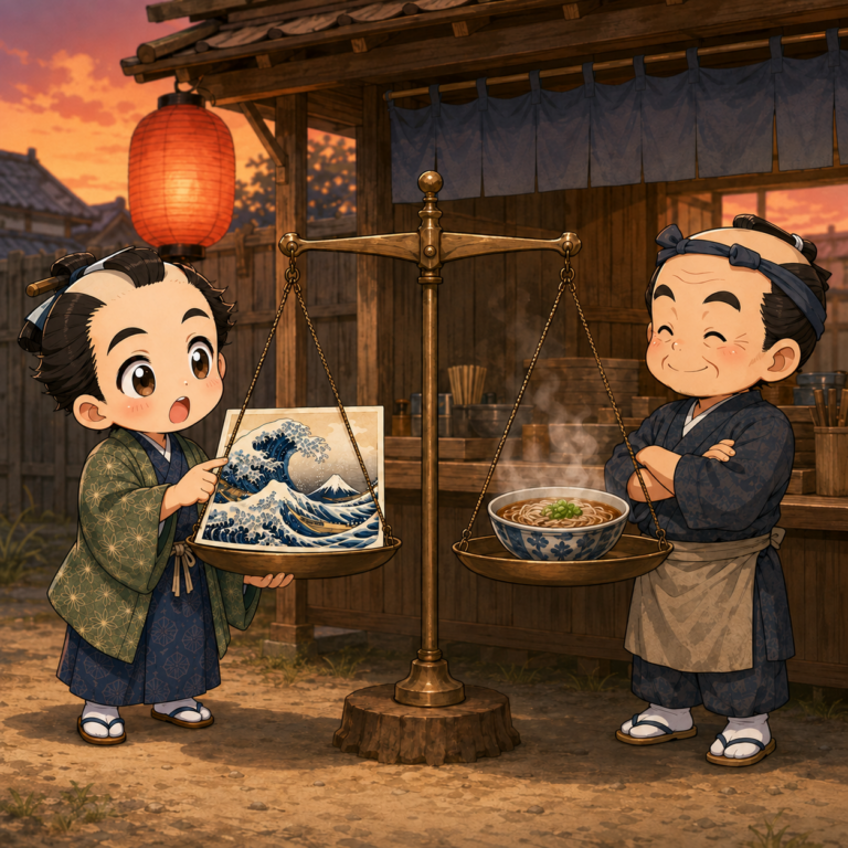浮世絵の値段はそば1杯ぶん