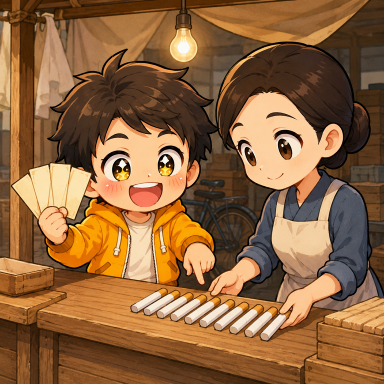 ハズレ券でタバコがもらえた