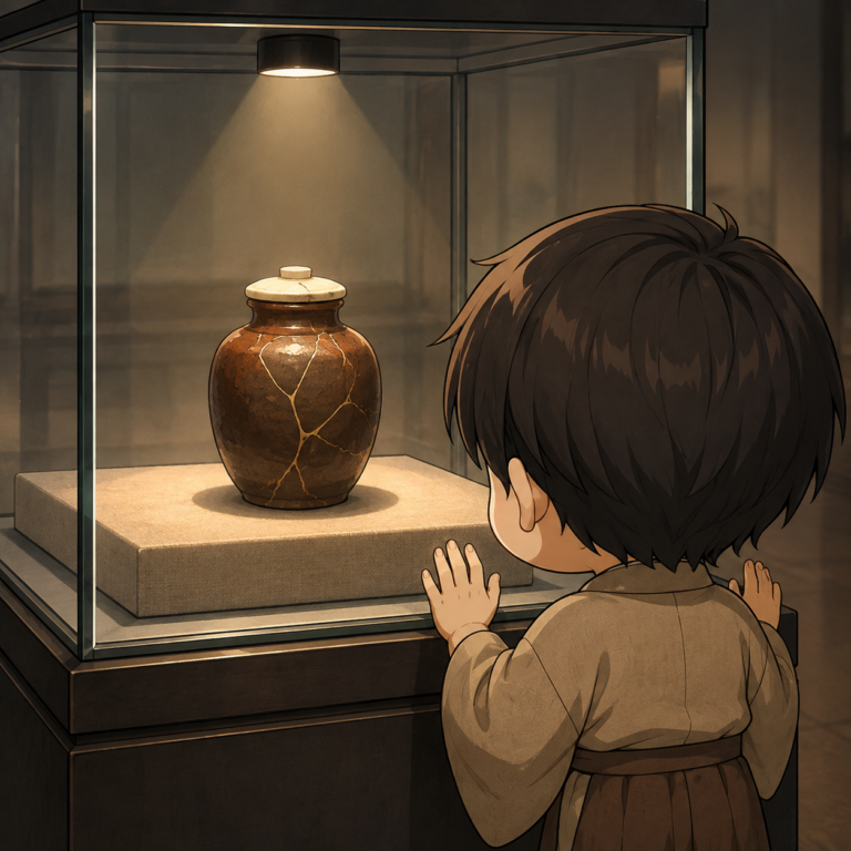 二度焼けても残った茶入れ