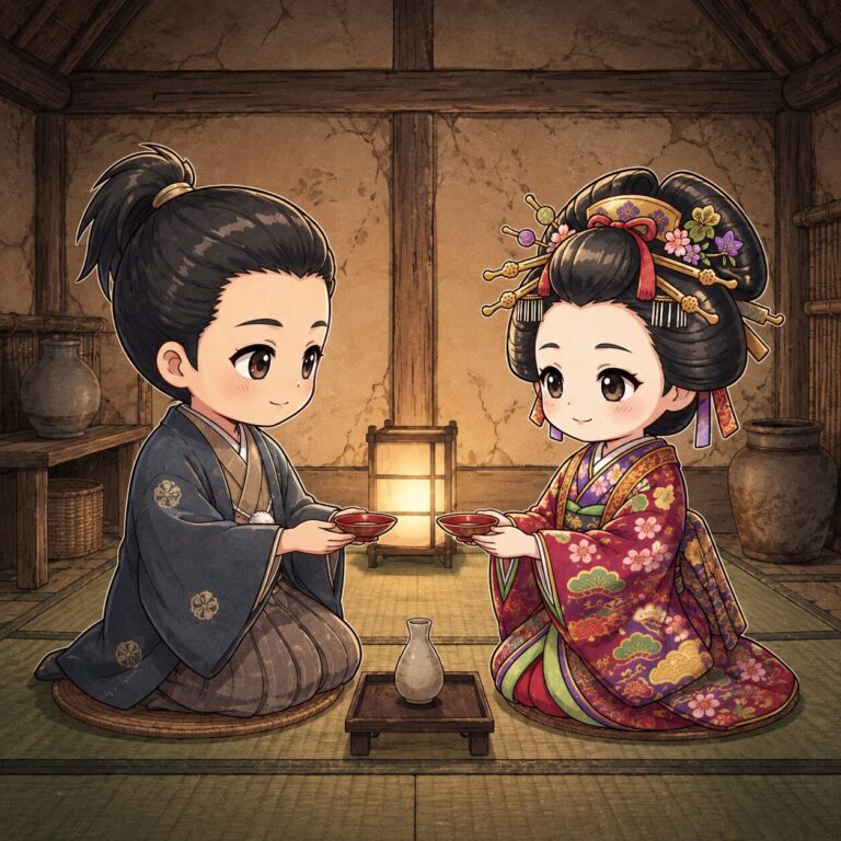 反対を押し切った質素な祝言