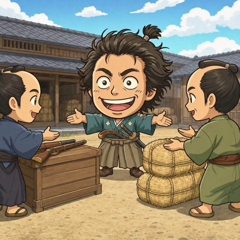 武器と米を交換させた男