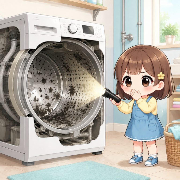洗濯槽にひそむ泥水なみのカビ