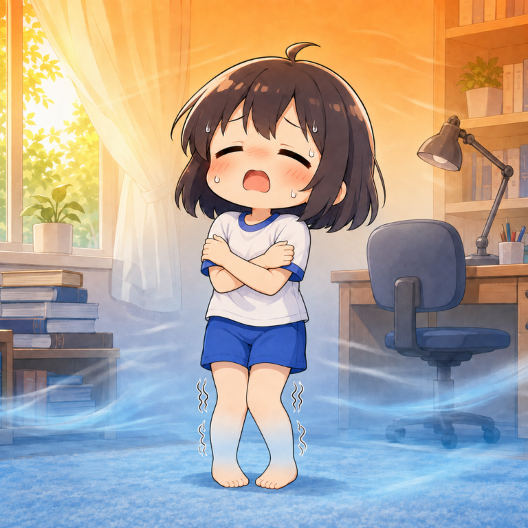 冷たい空気は足元にたまる