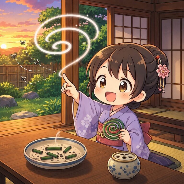 蚊取り線香を渦にした妻