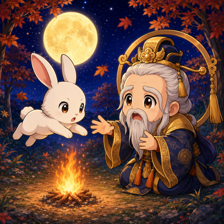 うさぎは火に飛び込んだ
