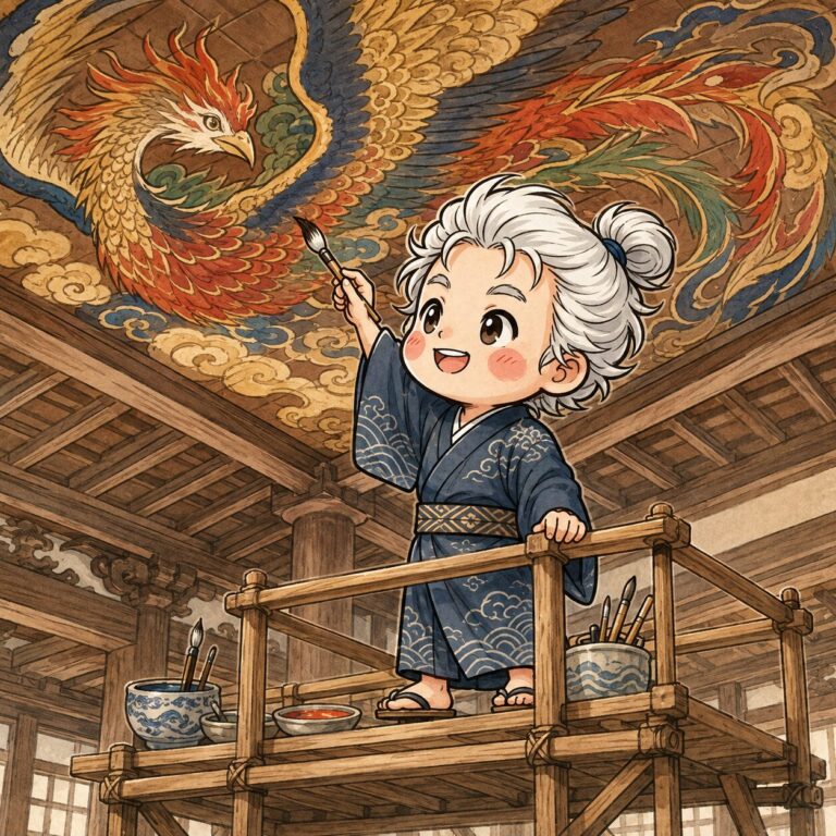 89歳で仕上げた天井の鳳凰