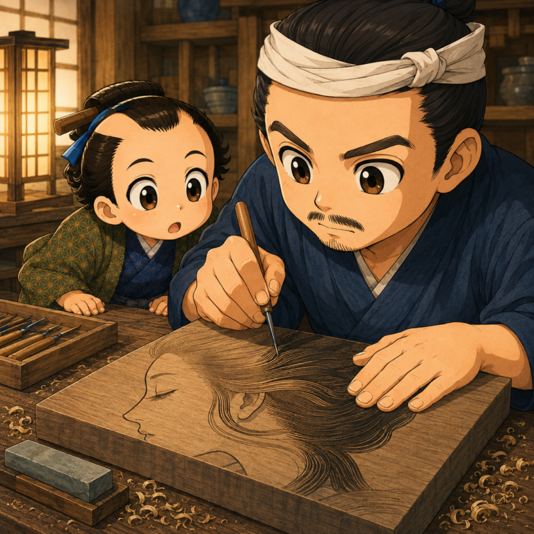 髪の毛は1ミリに3本彫る