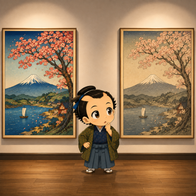 今見る浮世絵は当時と色が違う