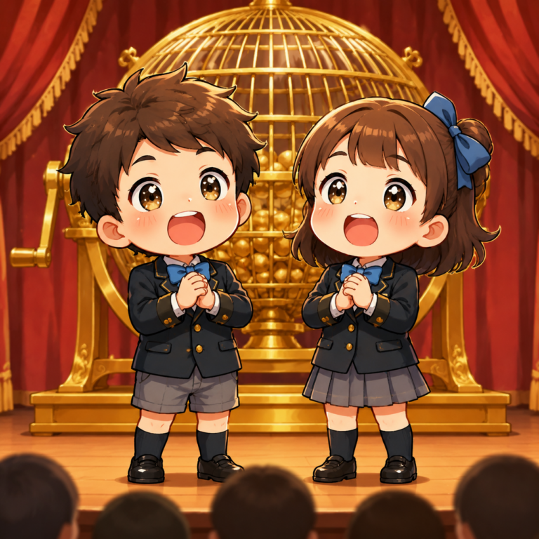 子どもが歌う当選番号