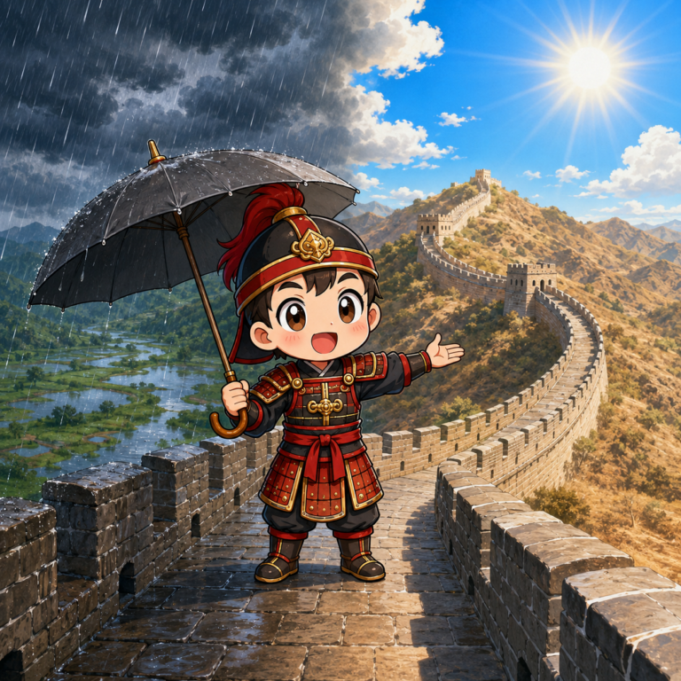 壁は雨の境界線をなぞる