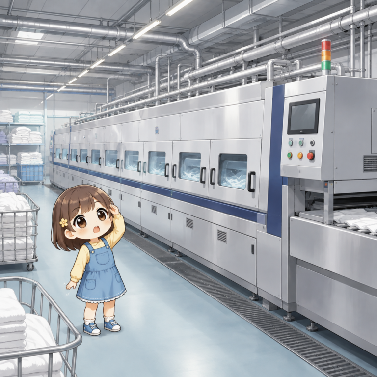 全長13メートルの業務用洗濯機