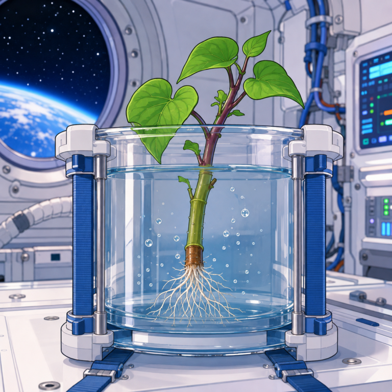 宇宙でも根を出した芋