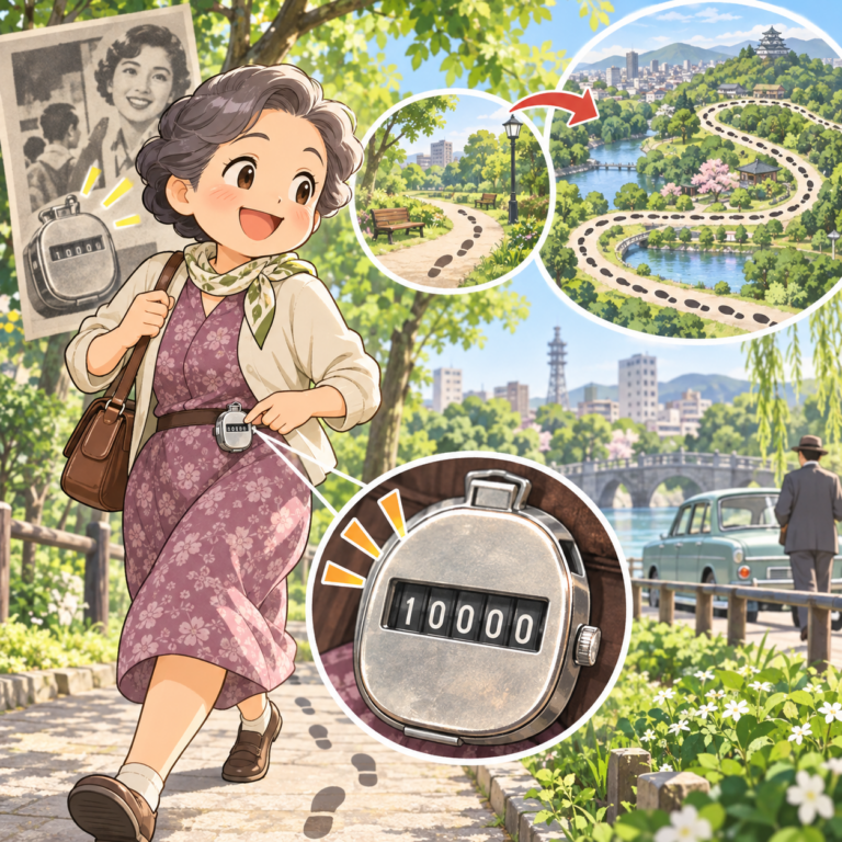 1万歩の目標は歩数計から
