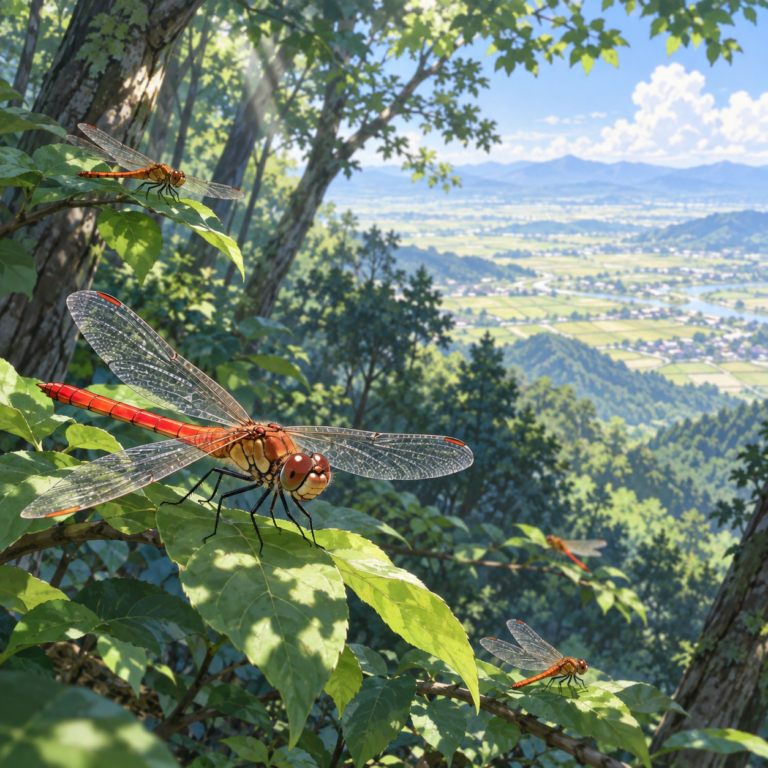 夏は近所の山の森で過ごす