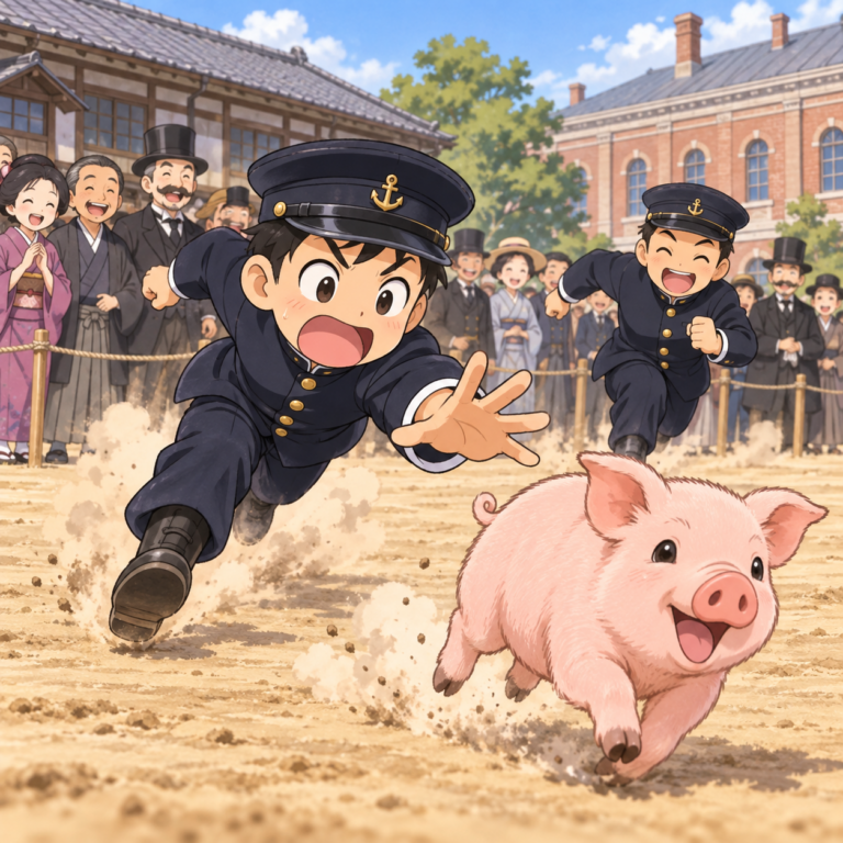 子豚を追いかける競走