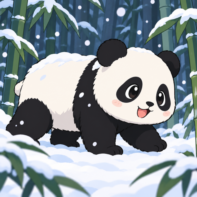白黒模様は雪と森の保護色