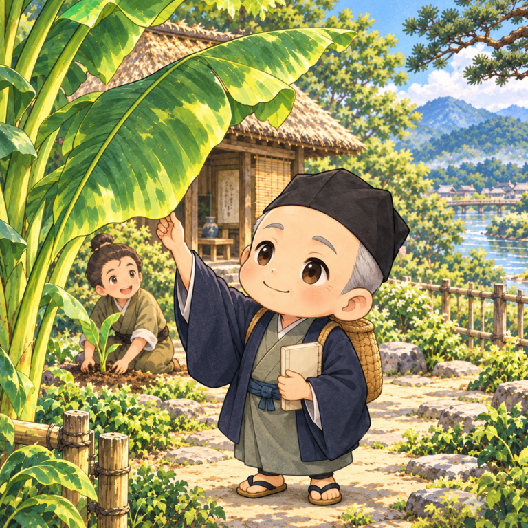 芭蕉の名は庭の草から