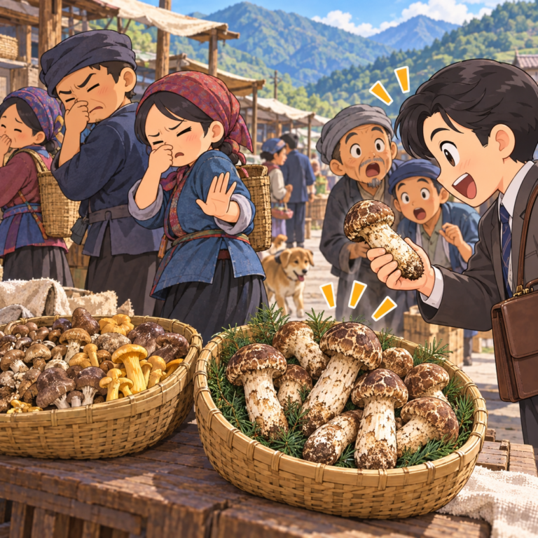 雲南では「臭い鶏樅」だった