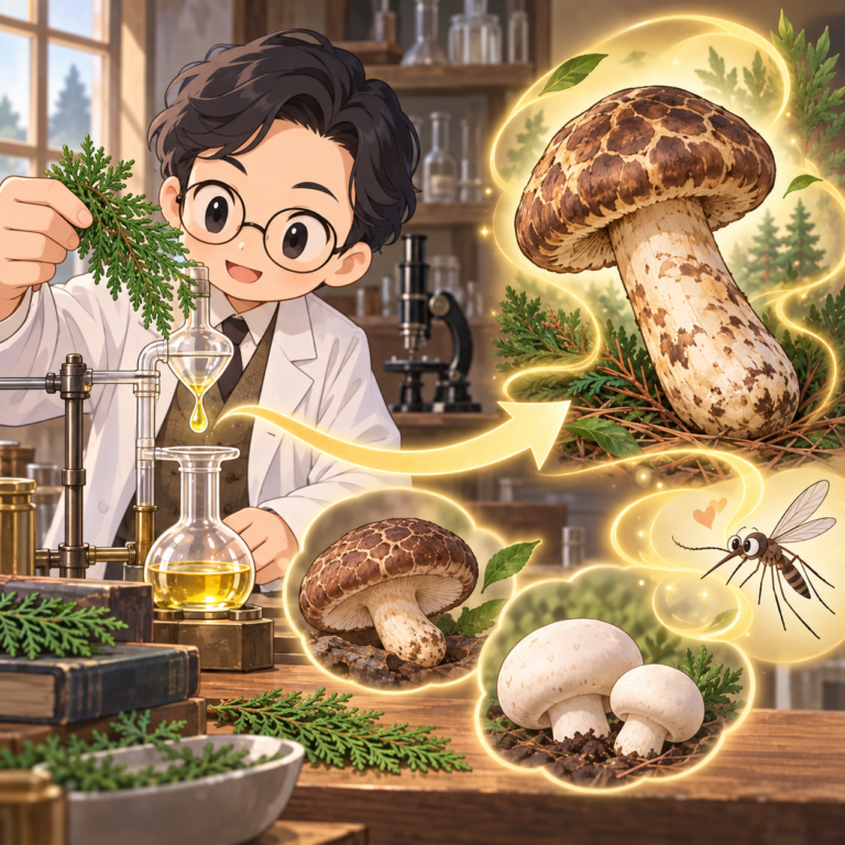 マツタケオールは先にヒノキから