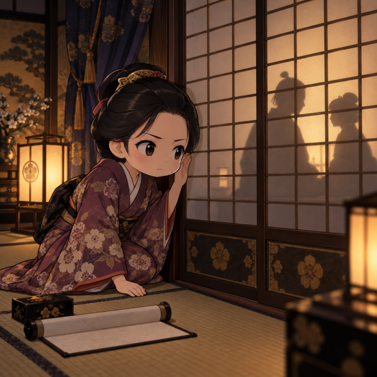 閨の隣に控えた聞き役