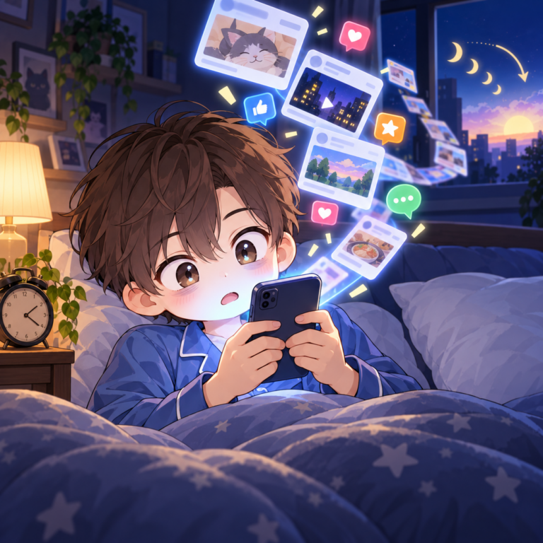 寝る前スマホが眠りを妨げる