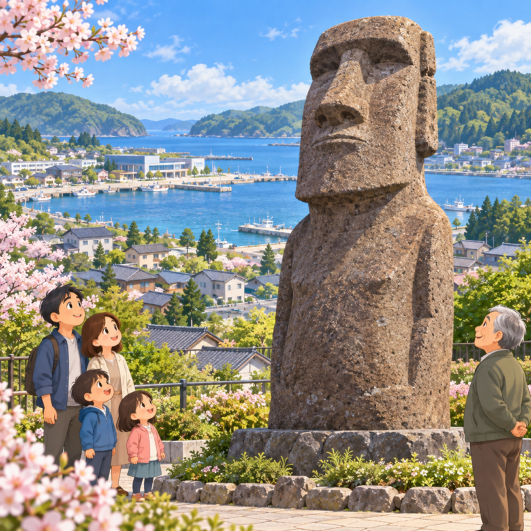 南三陸町に来た本物のモアイ