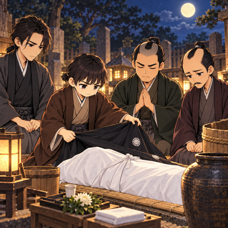 遺体は着物もないまま