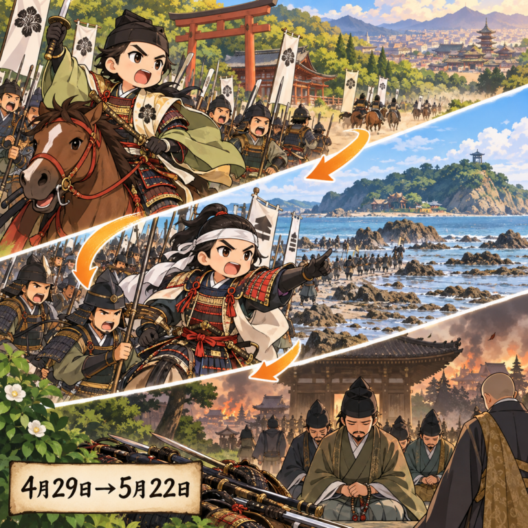 挙兵から1か月足らずで滅亡