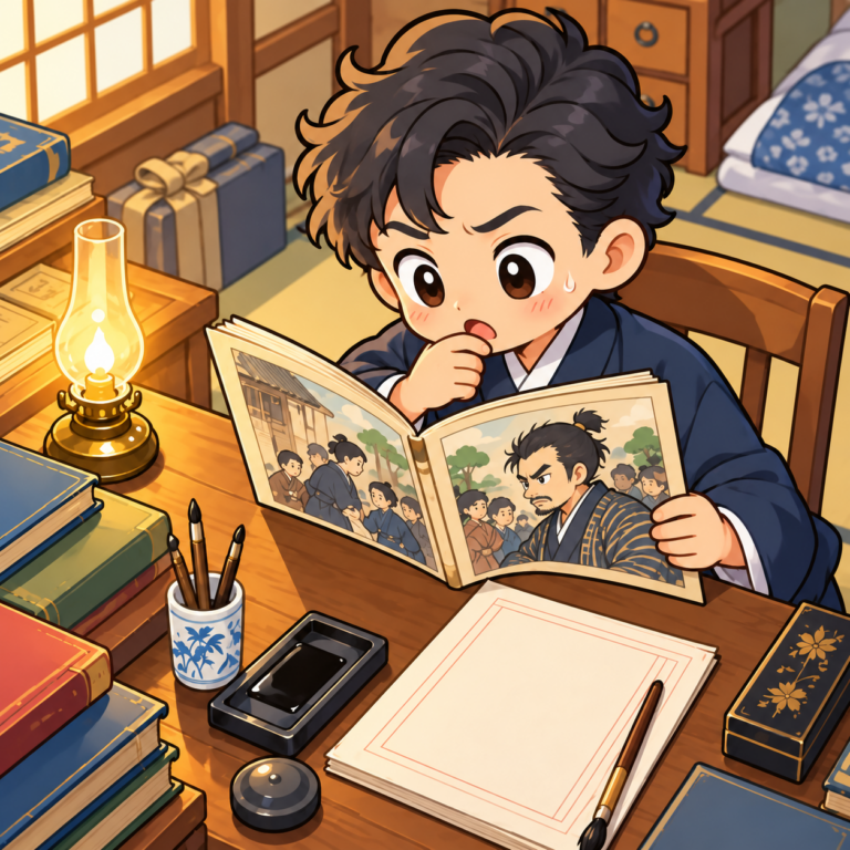本名は清作、小説が改名の理由のイラスト