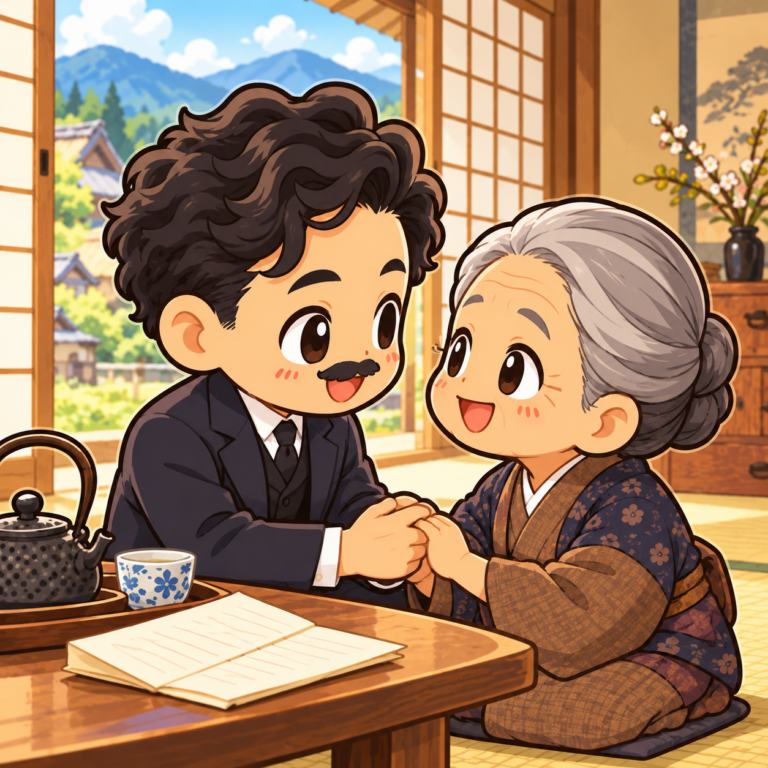 母シカの手紙と1度きりの帰国のイラスト